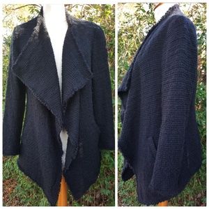 Lafayette Black Drape Cardigan